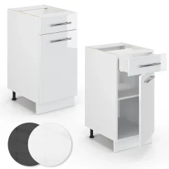 Midischrank Fame-Line Weiß Hochglanz 40 x 82 cm ohne Arbeitsplatte Vicco