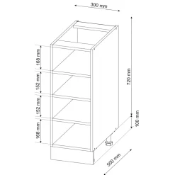 Midischrank Fame-Line Weiß 30 x 82 cm ohne Arbeitsplatte Vicco