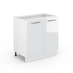 Midischrank Fame-Line Weiß Hochglanz 80 x 82 cm mit Regal, ohne Arbeitsplatte Vicco