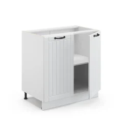 Midischrank Fame-Line Weiß Landhaus 80 x 82 cm mit Regal, ohne Arbeitsplatte Vicco