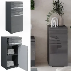 Midischrank Fredd Anthrazit Hochglanz 36.4 x 79 cm Vicco