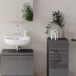 Midischrank Fredd Anthrazit Hochglanz 36.4 x 79 cm Vicco