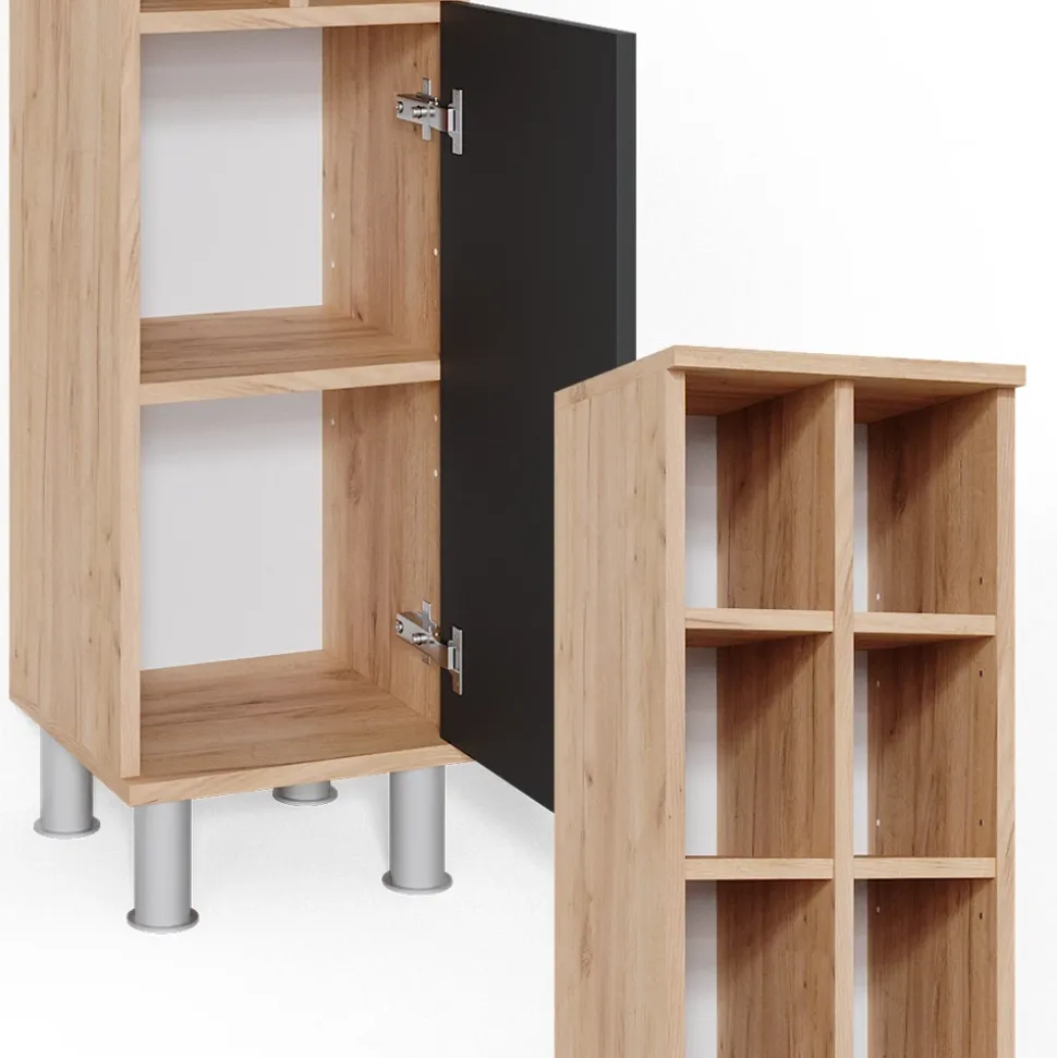 Midischrank Fynn Anthrazit 30 x 130.6 cm große Tür Vicco