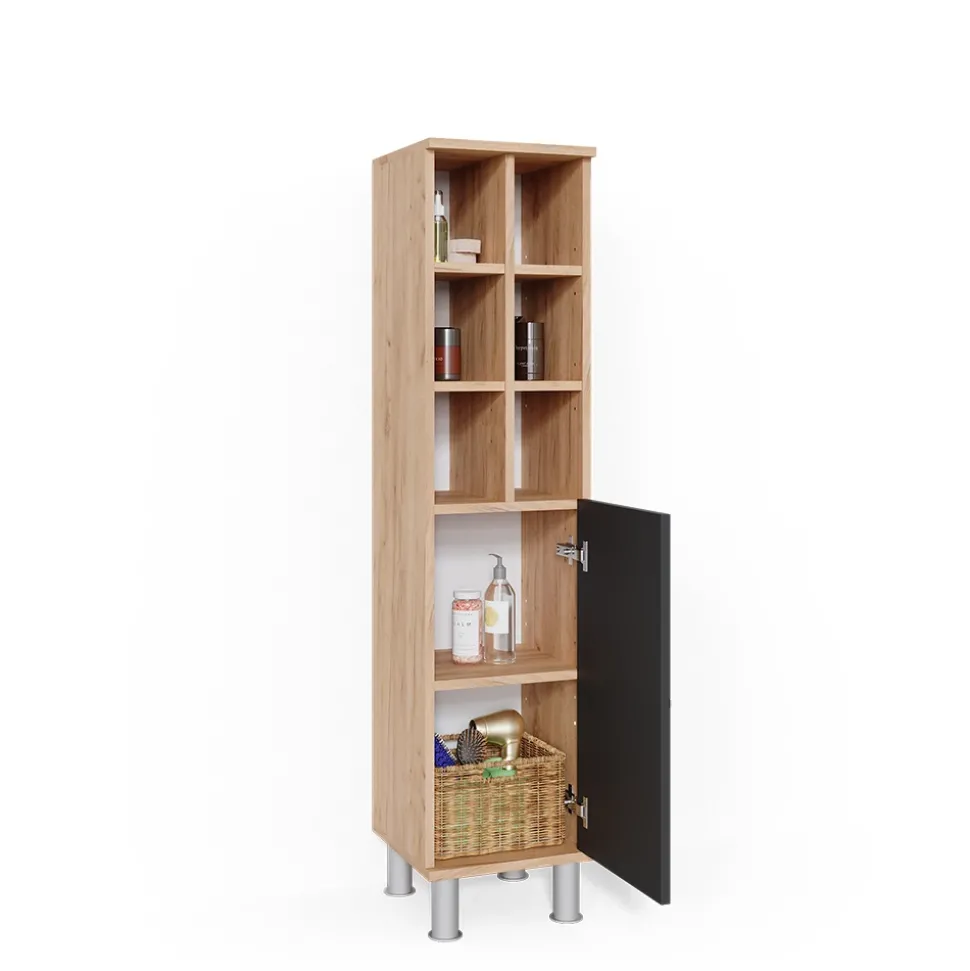 Midischrank Fynn Anthrazit 30 x 130.6 cm große Tür Vicco