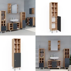 Midischrank Fynn Anthrazit 30 x 130.6 cm große Tür Vicco