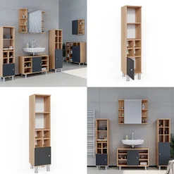 Midischrank Fynn Anthrazit 30 x 130.6 cm kleine Tür Vicco