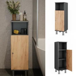 Midischrank Fynn Anthrazit/Goldkraft Eiche 30 x 95 cm Vicco