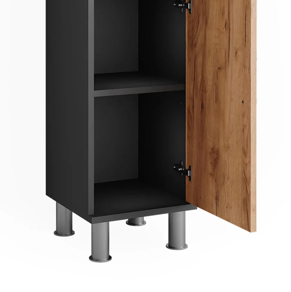 Midischrank Fynn Anthrazit/Goldkraft Eiche 30 x 95 cm Vicco