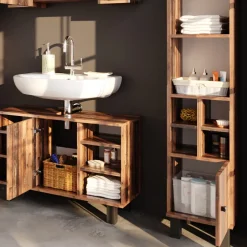 Midischrank Fynn Eiche rustikal 30 x 130.6 cm kleine Tür Vicco