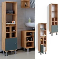 Midischrank Fynn Grün 30 x 130.6 cm kleine Tür Vicco