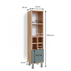 Midischrank Fynn Grün 30 x 130.6 cm kleine Tür Vicco