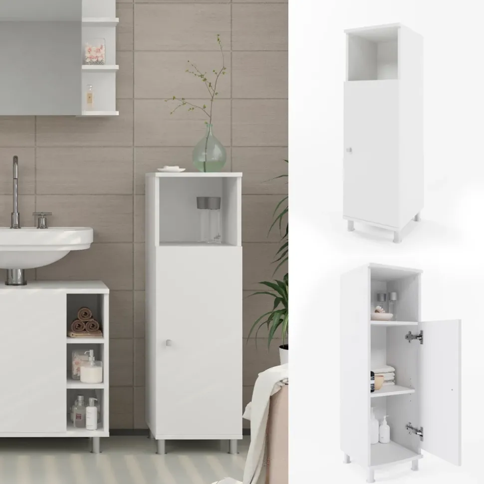 Midischrank Fynn Weiß 30 x 95 cm Vicco