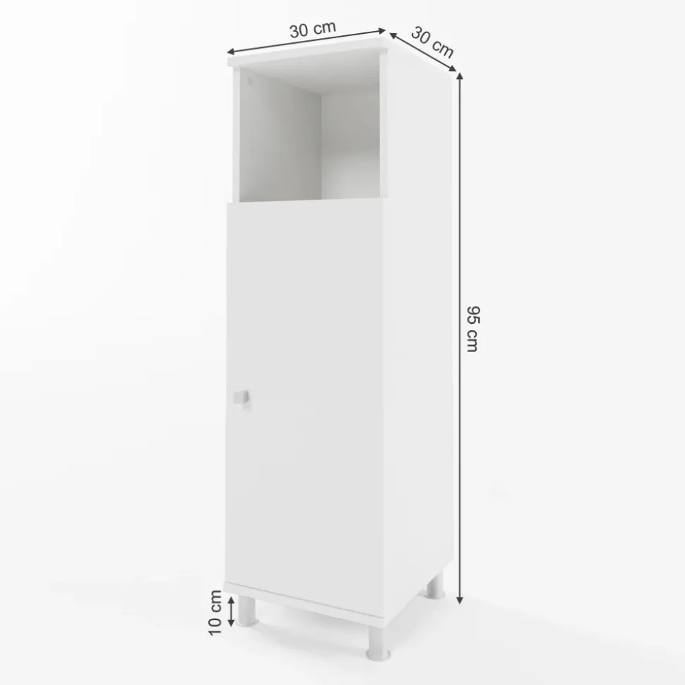 Midischrank Fynn Weiß 30 x 95 cm Vicco