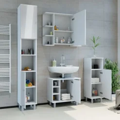 Midischrank Fynn Weiß Hochglanz 30 x 95 cm Vicco