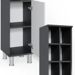 Midischrank Fynn Weiß Hochglanz 30 x 130.6 cm große Tür Vicco