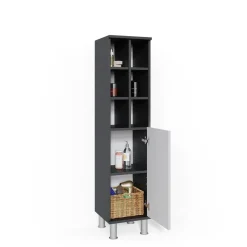 Midischrank Fynn Weiß Hochglanz 30 x 130.6 cm große Tür Vicco