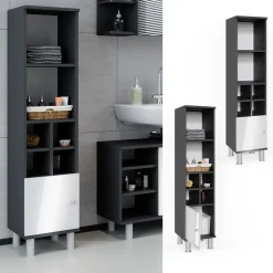 Midischrank Fynn Weiß Hochglanz 30 x 130.6 cm kleine Tür Vicco