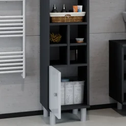 Midischrank Fynn Weiß Hochglanz 30 x 130.6 cm kleine Tür Vicco