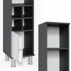 Midischrank Fynn Weiß Hochglanz 30 x 130.6 cm kleine Tür Vicco