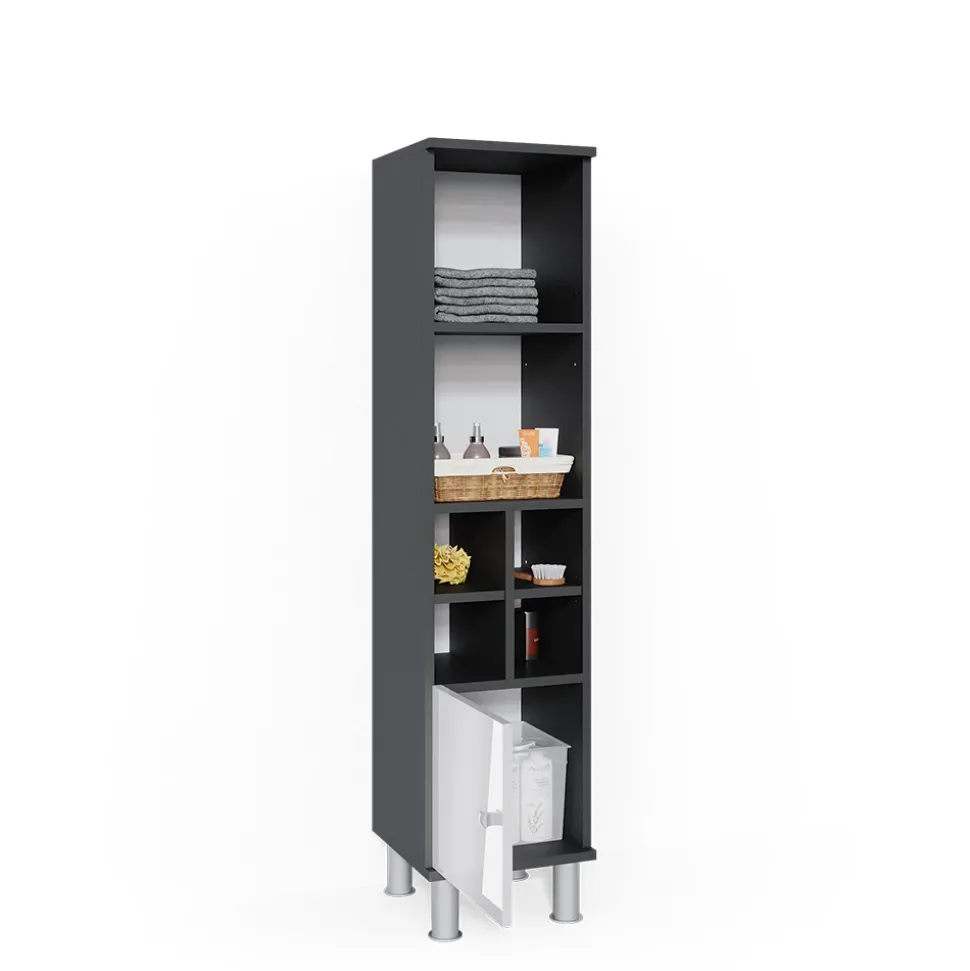 Midischrank Fynn Weiß Hochglanz 30 x 130.6 cm kleine Tür Vicco