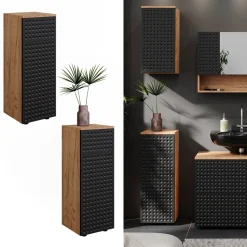 Midischrank Irma Anthrazit gepunktet 30 x 81 cm mit 1 Schublade, 2 Fächer, Badezimmer Vicco