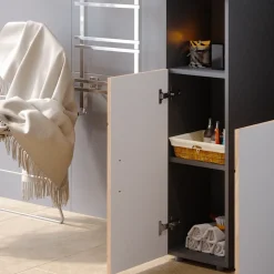 Midischrank Irma Goldkraft Eiche/Anthrazit 30 x 95 cm Vicco