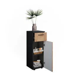 Midischrank Irma Goldkraft Eiche/Anthrazit 30 x 81 cm Vicco