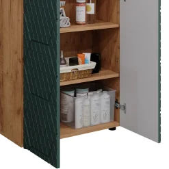 Midischrank Irma Goldkraft Eiche/Grün 60 x 81 cm Vicco