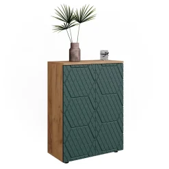 Midischrank Irma Goldkraft Eiche/Grün 60 x 81 cm Vicco