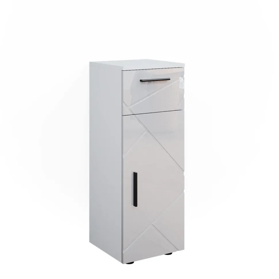 Midischrank Irma Weiß Hochglanz 30 x 81 cm Vicco