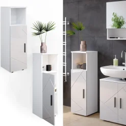 Midischrank Irma Weiß Hochglanz 30 x 95 cm Vicco