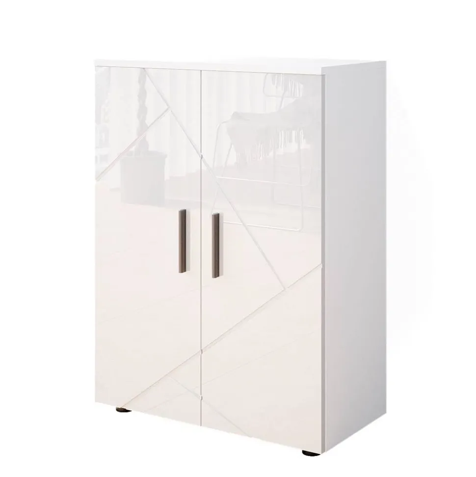 Midischrank Irma Weiß Hochglanz 60 x 81 cm Vicco