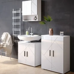 Midischrank Irma Weiß Hochglanz 60 x 81 cm Vicco