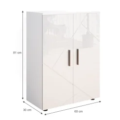 Midischrank Irma Weiß Hochglanz 60 x 81 cm Vicco