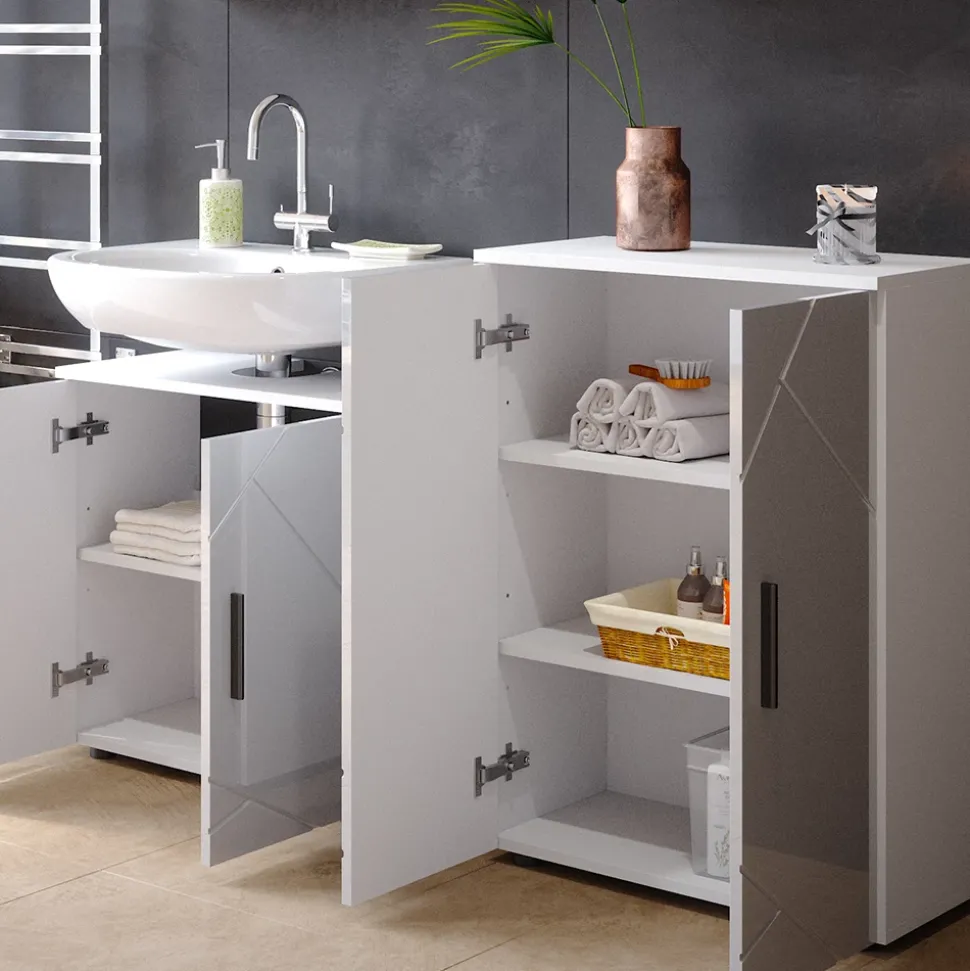 Midischrank Irma Weiß Hochglanz 60 x 81 cm Vicco