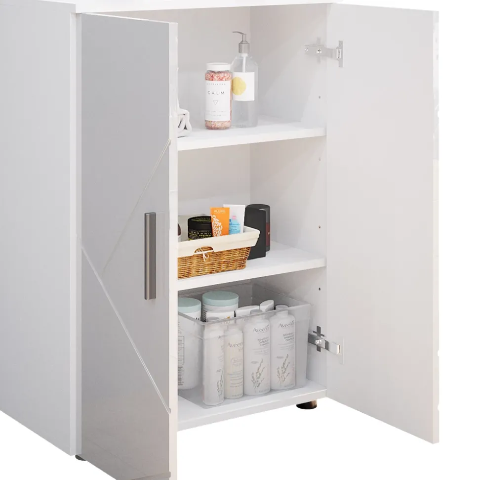 Midischrank Irma Weiß Hochglanz 60 x 81 cm Vicco