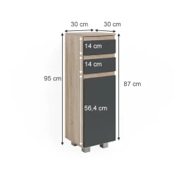 Midischrank J-Shape Anthrazit 30 x 95 cm Vicco