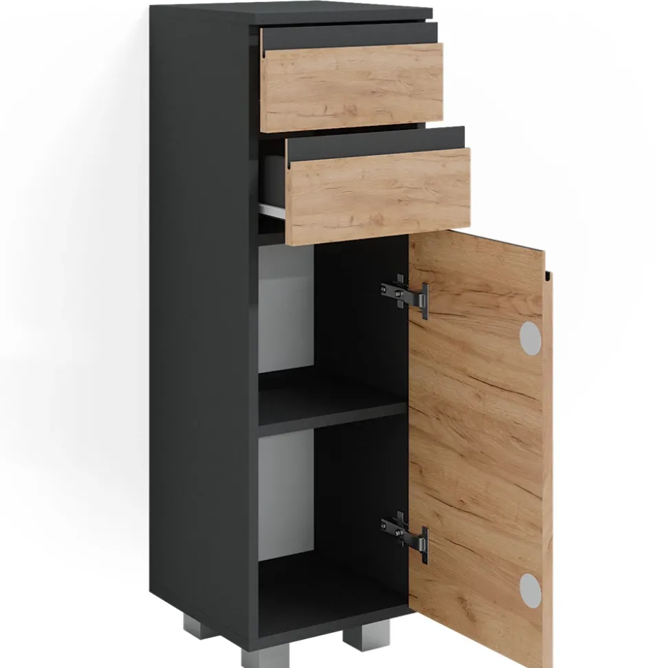 Midischrank J-Shape Goldkraft Eiche 30 x 95 cm Vicco