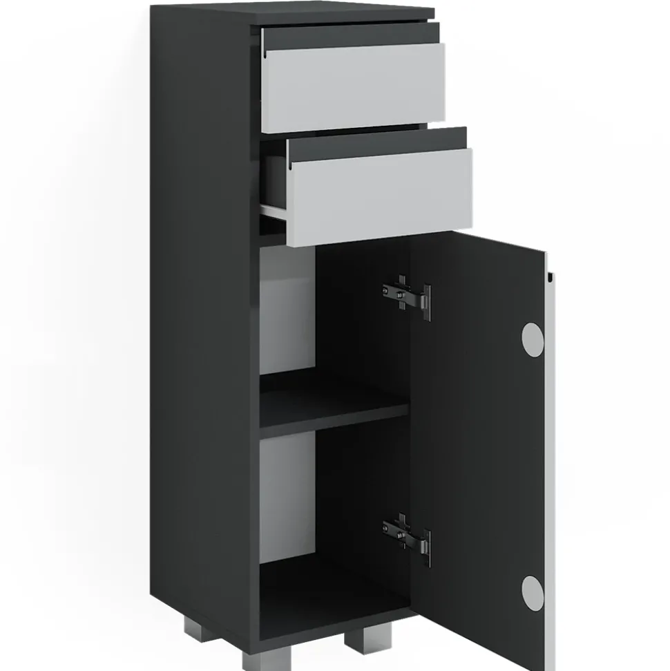 Midischrank J-Shape Weiß 30 x 95 cm Vicco