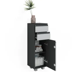 Midischrank J-Shape Weiß 30 x 95 cm Vicco