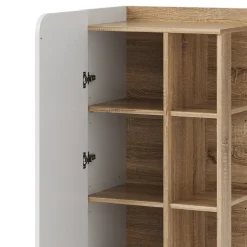 Midischrank Karen Sonoma/Weiß 50 x 128 cm mit Tür und offenen Fächern Vicco