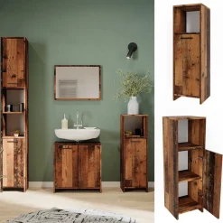 Midischrank Kiko Eiche rustikal 30 x 95 cm Vicco