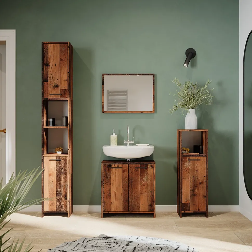 Midischrank Kiko Eiche rustikal 30 x 95 cm Vicco