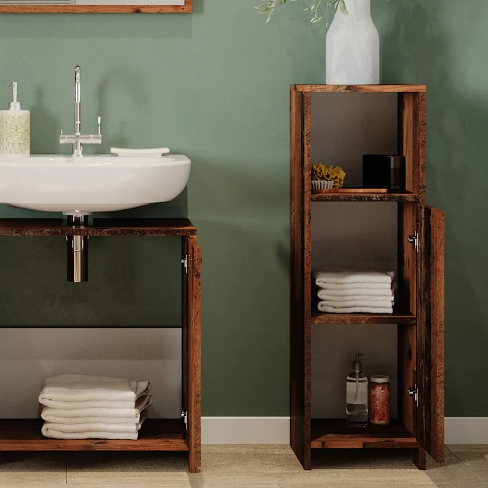 Midischrank Kiko Eiche rustikal 30 x 95 cm Vicco