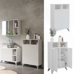 Midischrank Leano Weiß 60 x 97 cm mit 2 Türen Vicco