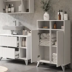 Midischrank Leano Weiß 60 x 97 cm mit 2 Türen Vicco