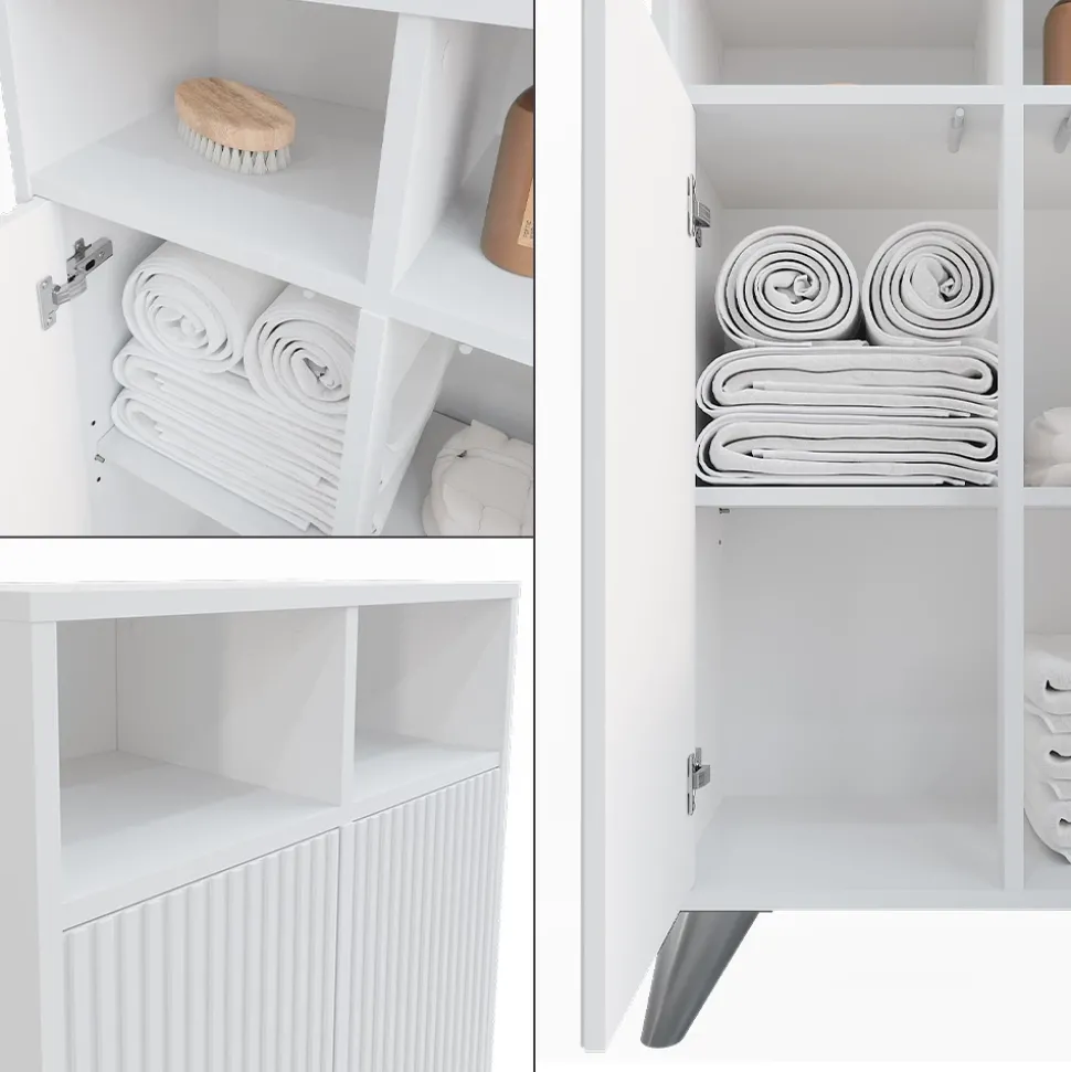 Midischrank Leano Weiß 60 x 97 cm mit 2 Türen Vicco