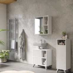 Midischrank Leano Weiß 30 x 97 cm mit Tür Vicco