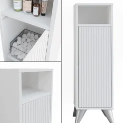 Midischrank Leano Weiß 30 x 97 cm mit Tür Vicco