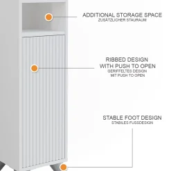 Midischrank Leano Weiß 30 x 97 cm mit Tür Vicco